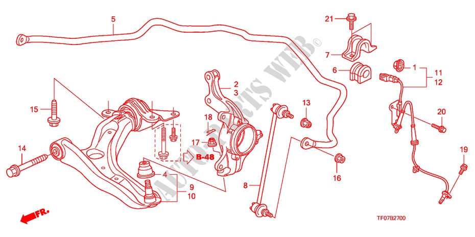 BRAZO INFERIOR DELANTERO para Honda JAZZ 1.3 LX 5 Puertas 5 velocidades manual 2009
