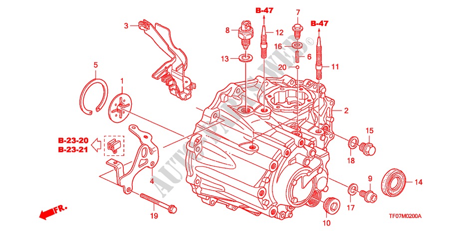 CAJA DE TRANSMISION(MT) para Honda JAZZ 1.2TREND TEMP TIRE 5 Puertas 5 velocidades manual 2009