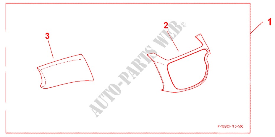 INTERIOR RH CTR PANEL & UPR BOX LID PANEL DESIGN A para Honda JAZZ 1.4 ES 5 Puertas 5 velocidades manual 2009