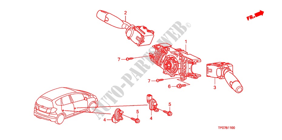 INTERRUPTOR COMBINACION para Honda JAZZ 1.4 LS 5 Puertas 5 velocidades manual 2009