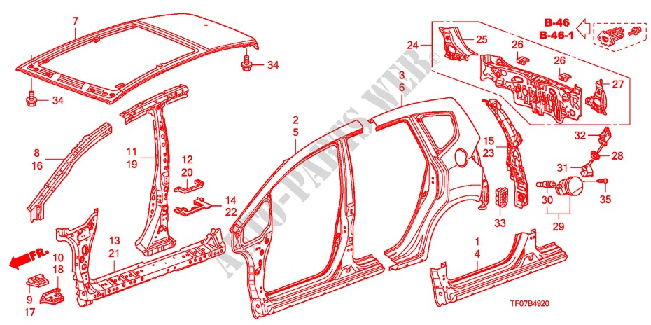 PANELES EXTERIORES/PANEL TRASERO para Honda JAZZ 1.2TREND TEMP TIRE 5 Puertas 5 velocidades manual 2009