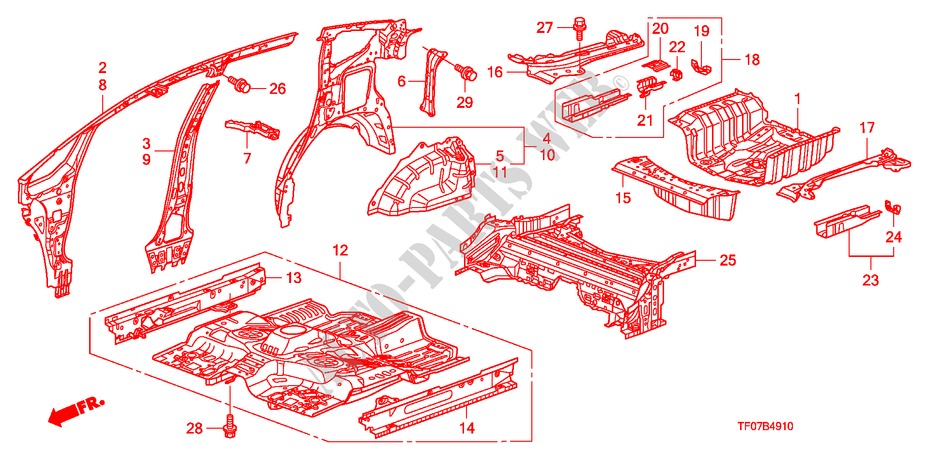 PISO/PANELES INTERIORES para Honda JAZZ 1.4 LS 5 Puertas 5 velocidades manual 2009