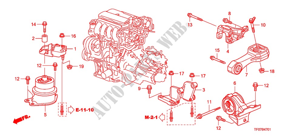 SOPORTES DE MOTOR(I SHIFT) para Honda JAZZ 1.4 LSH  DAY LIGHT 5 Puertas Transmisión Manual Inteligente 2009