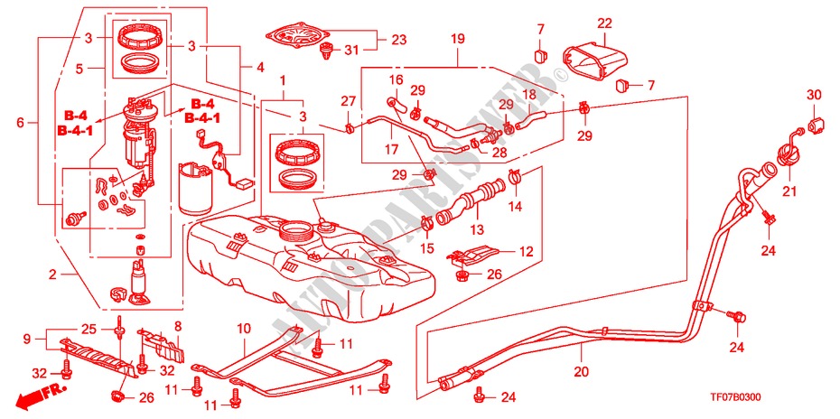 TANQUE DE COMBUSTIBLE para Honda JAZZ 1.4 EXCL TEMP TIRE 5 Puertas 5 velocidades manual 2009
