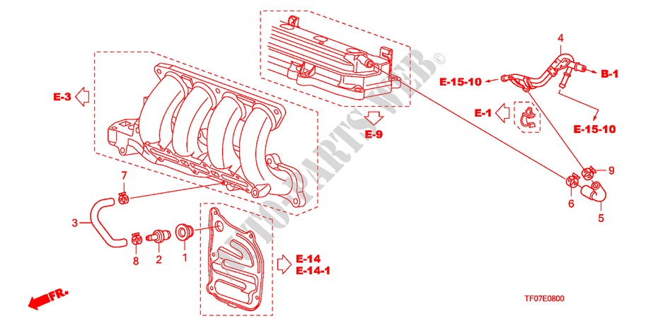 TUBO DE RESPIRADERO para Honda JAZZ 1.4 LS 5 Puertas 5 velocidades manual 2009