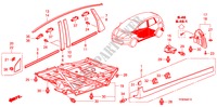 MOLDURA/GUARNICION DE LARGUERO LATERAL para Honda JAZZ 1.2 SE   TEMP TIRE 5 Puertas 5 velocidades manual 2010