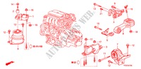 SOPORTES DE MOTOR(MT) para Honda JAZZ 1.4 LSS  TEMP TIRE 5 Puertas 5 velocidades manual 2010
