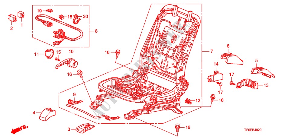 ASIENTO DEL.(DER.) para Honda JAZZ 1.4 ES 5 Puertas 5 velocidades manual 2010