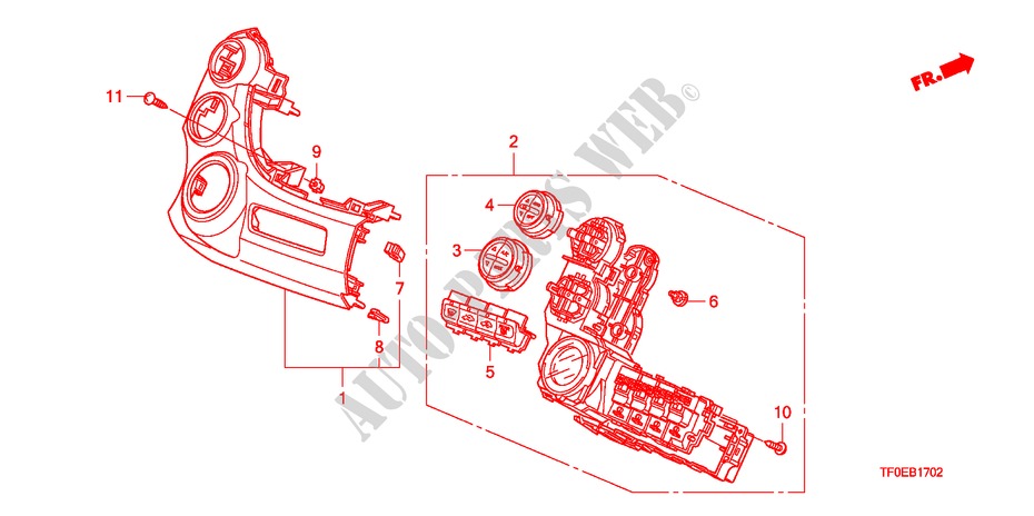 AUTO AIR CONDITIONERCONTROL(LH) para Honda JAZZ 1.4 LSS 5 Puertas 5 velocidades manual 2010