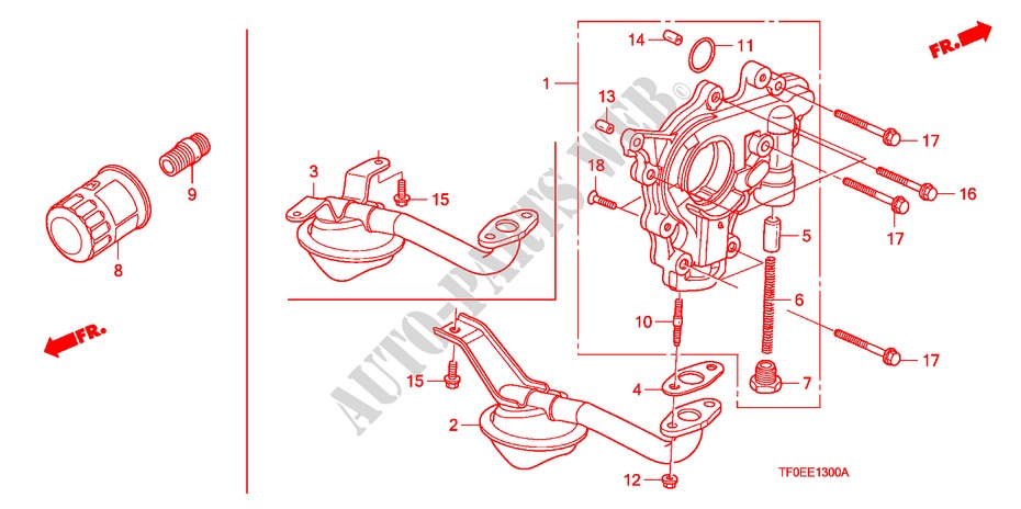 BOMBA DE ACEITE/COLADOR DE ACEITE para Honda JAZZ 1.5 EXE 5 Puertas 5 velocidades manual 2010