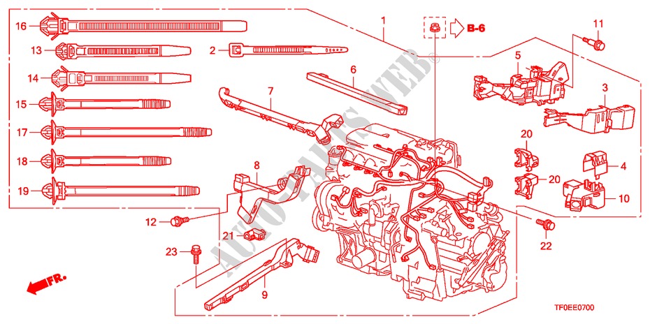 CONJ. DE CABLES DE MOTOR para Honda JAZZ 1.4 ES 5 Puertas 5 velocidades manual 2010