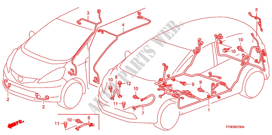 CONJUNTO DE ALAMBRES(LH)(1) para Honda JAZZ 1.5 EXE 5 Puertas 5 velocidades manual 2010