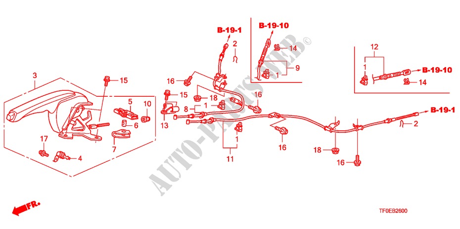 FRENO DE ESTACIONAMIENTO para Honda JAZZ 1.5 EXE 5 Puertas 5 velocidades manual 2010