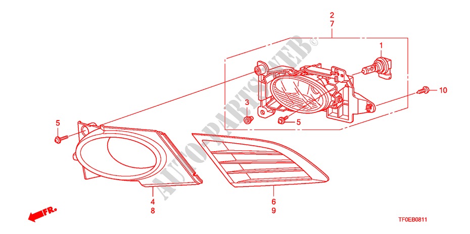 LUZ ANTINIEBLA(2) para Honda JAZZ 1.4 LSS 5 Puertas 5 velocidades manual 2010