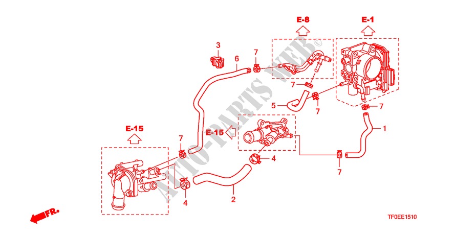 MANGUERA DE AGUA para Honda JAZZ 1.4 ES 5 Puertas 5 velocidades manual 2010