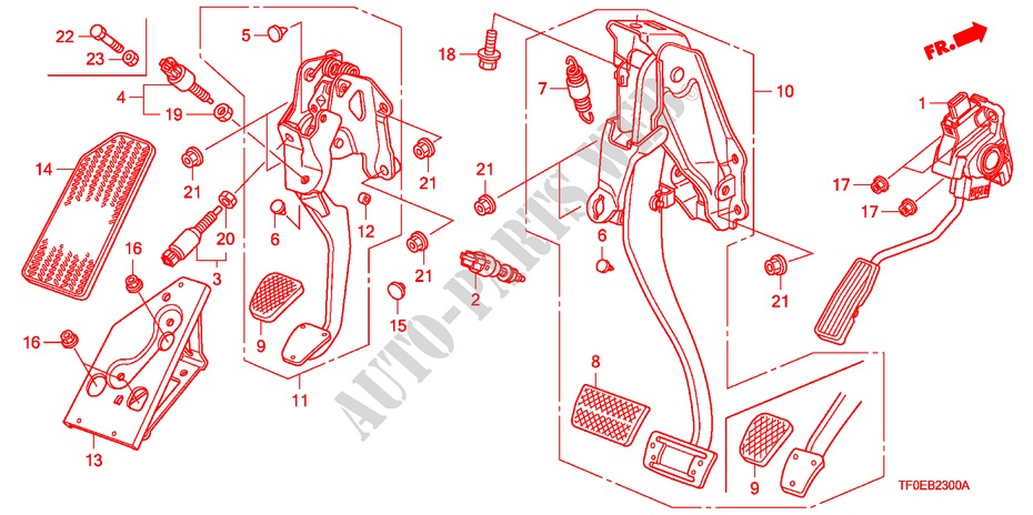PEDAL(LH) para Honda JAZZ 1.4 LSS 5 Puertas 5 velocidades manual 2010