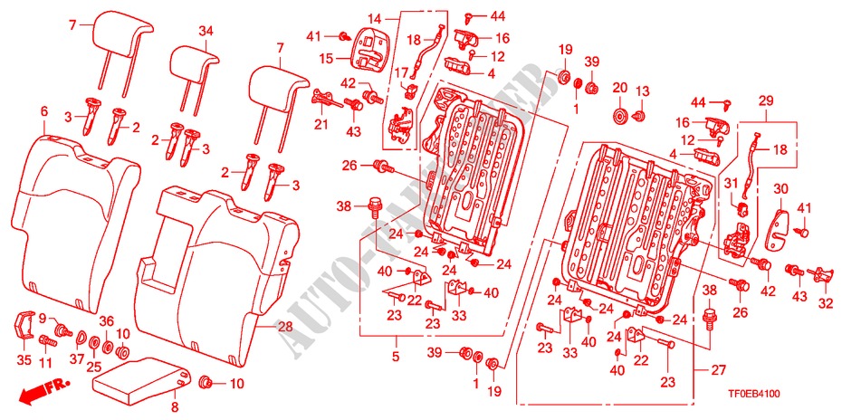 RESPALDO DE ASIENTO TRAS. para Honda JAZZ 1.4 ES 5 Puertas 5 velocidades manual 2010