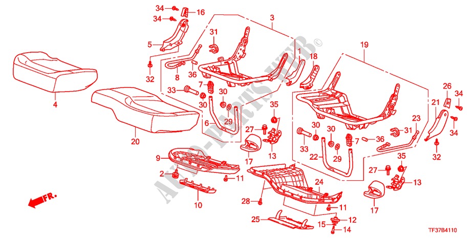 ALMOHADILLA ASIENTO TRAS. para Honda JAZZ 1.2SE 5 Puertas 5 velocidades manual 2011