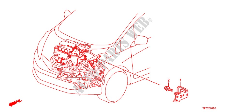 APOYO DE GRUPO DE CABLE DE MOTOR para Honda JAZZ 1.3LX 5 Puertas 5 velocidades manual 2011