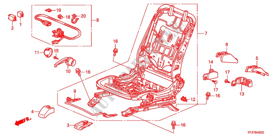 ASIENTO DEL.(DER.) para Honda JAZZ 1.2SE 5 Puertas 5 velocidades manual 2011
