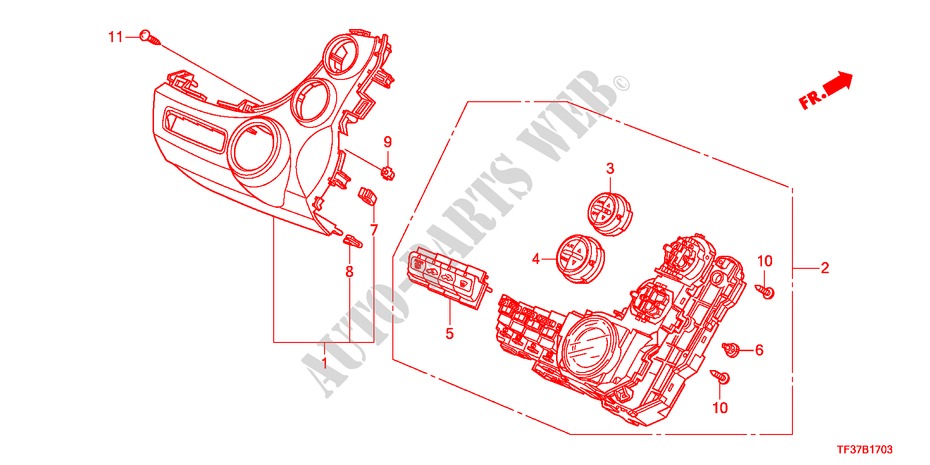 AUTO AIR CONDITIONERCONTROL(RH) para Honda JAZZ 1.4EX 5 Puertas 5 velocidades manual 2011