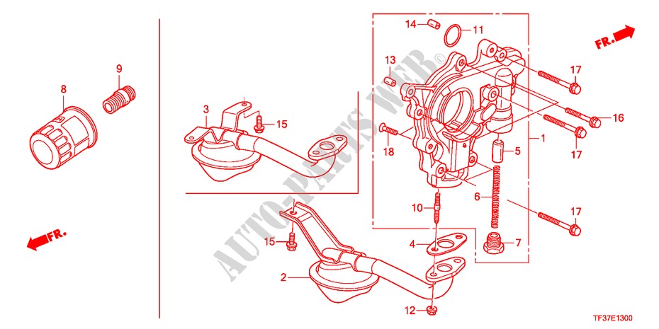 BOMBA DE ACEITE/COLADOR DE ACEITE para Honda JAZZ 1.2SE 5 Puertas 5 velocidades manual 2011