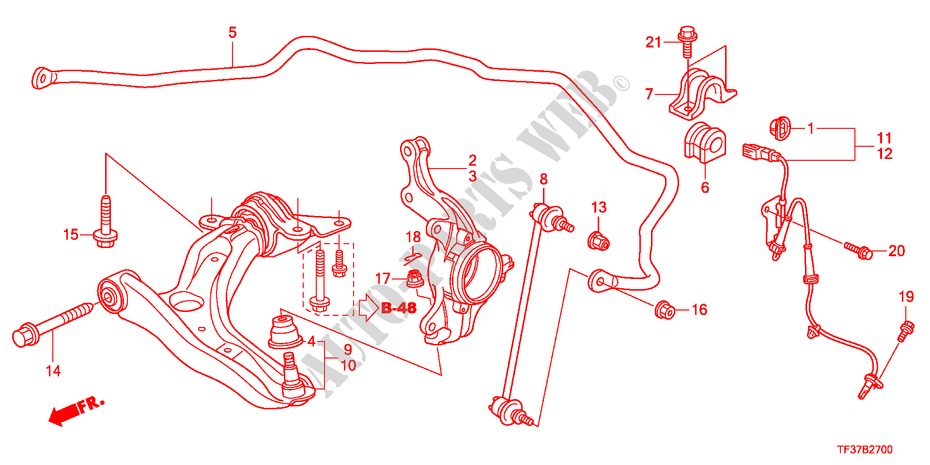 BRAZO INFERIOR DELANTERO para Honda JAZZ 1.3LX 5 Puertas 5 velocidades manual 2011