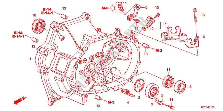 CAJA DE EMBRAGUE(MT) para Honda JAZZ 1.3LX 5 Puertas 5 velocidades manual 2011