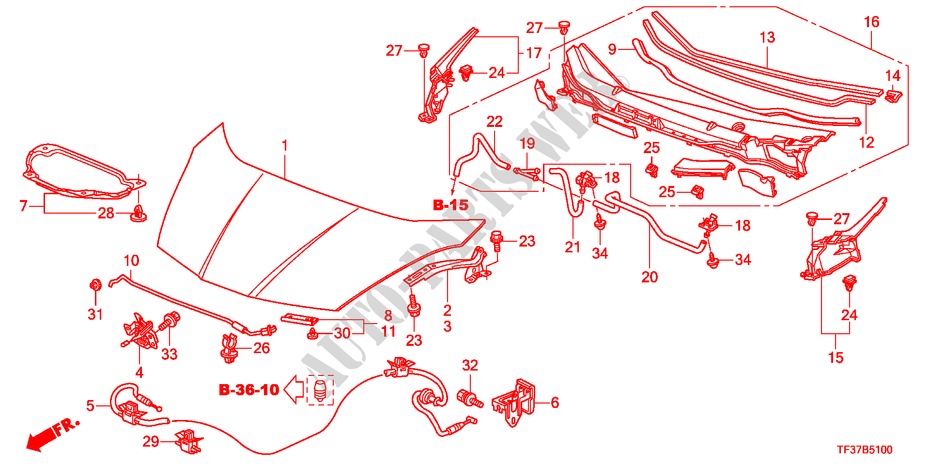 CAPO DE MOTOR(LH) para Honda JAZZ 1.2SE 5 Puertas 5 velocidades manual 2011