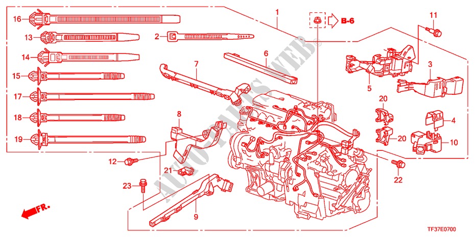 CONJ. DE CABLES DE MOTOR para Honda JAZZ 1.3LX 5 Puertas 5 velocidades manual 2011