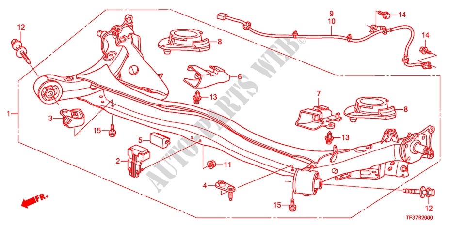 EJE TRASERO para Honda JAZZ 1.4EX 5 Puertas 5 velocidades manual 2011