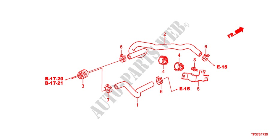 MANGUERA DE AGUA para Honda JAZZ 1.2SE 5 Puertas 5 velocidades manual 2011