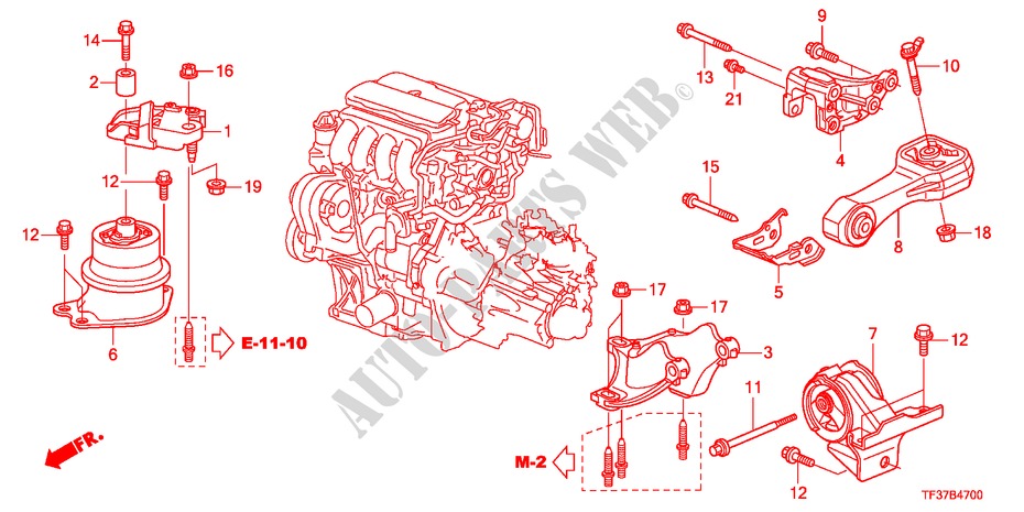 MONTAJE DE MOTOR(MT) para Honda JAZZ 1.2SE 5 Puertas 5 velocidades manual 2011