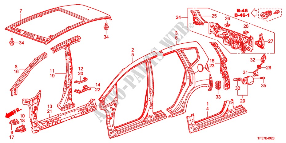 PANELES EXTERIORES/PANEL TRASERO para Honda JAZZ 1.2SE 5 Puertas 5 velocidades manual 2011