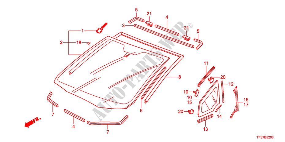 PARABRISAS DELANTERO para Honda JAZZ 1.4EX 5 Puertas 5 velocidades manual 2011
