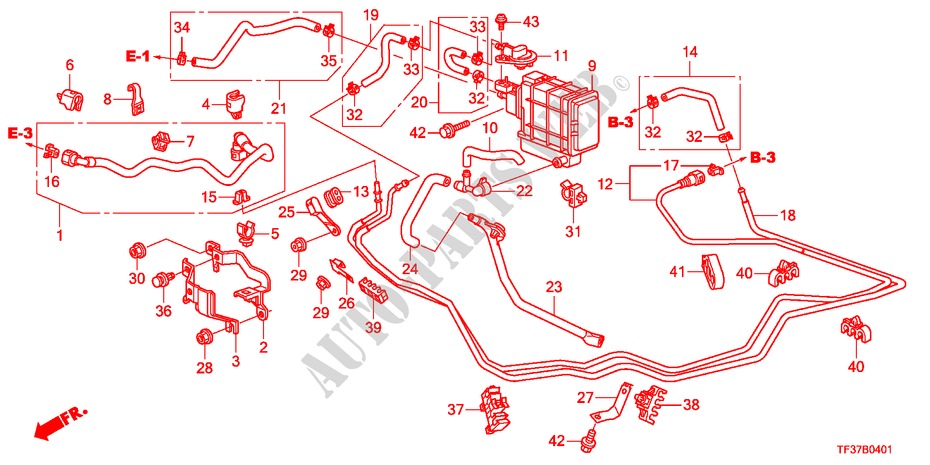TUBERIA DE COMBUSTIBLE(RH) para Honda JAZZ 1.3LX 5 Puertas 5 velocidades manual 2011