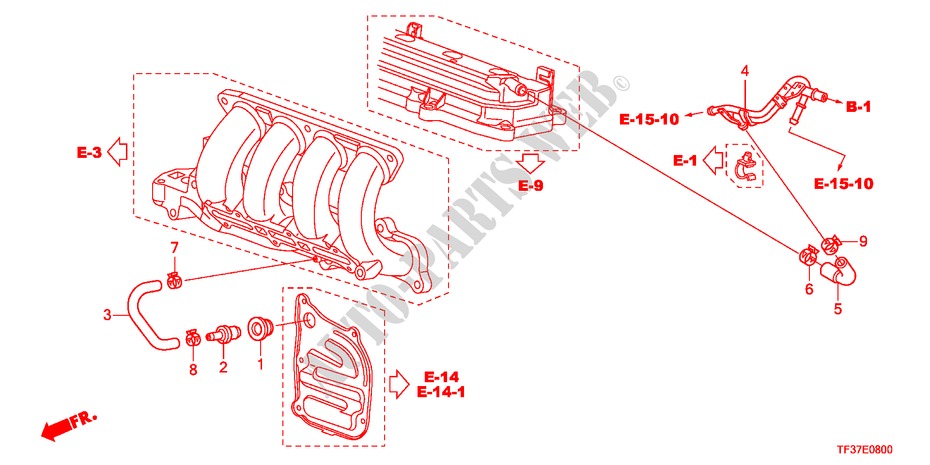 TUBO DE RESPIRADERO para Honda JAZZ 1.3LX 5 Puertas 5 velocidades manual 2011