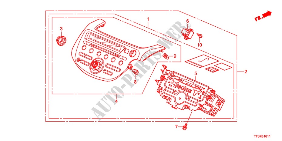 UNIDAD DE AUDIO(RH) para Honda JAZZ 1.3LX 5 Puertas 5 velocidades manual 2011