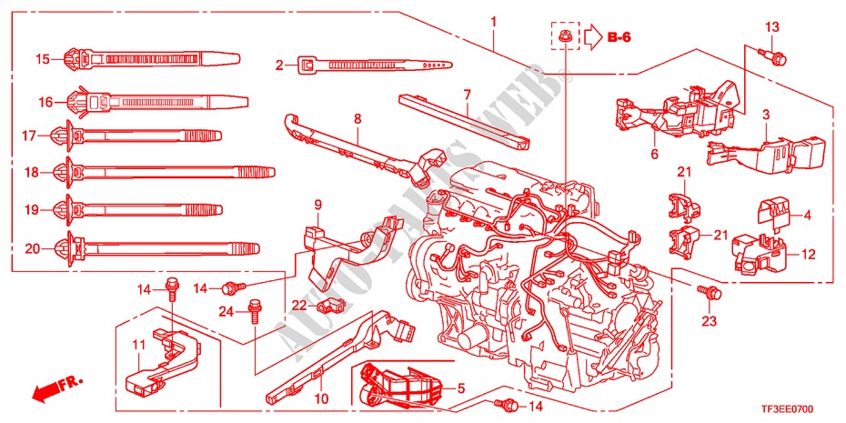 CONJ. DE CABLES DE MOTOR para Honda JAZZ 1.5EXE 5 Puertas 5 velocidades automática 2012