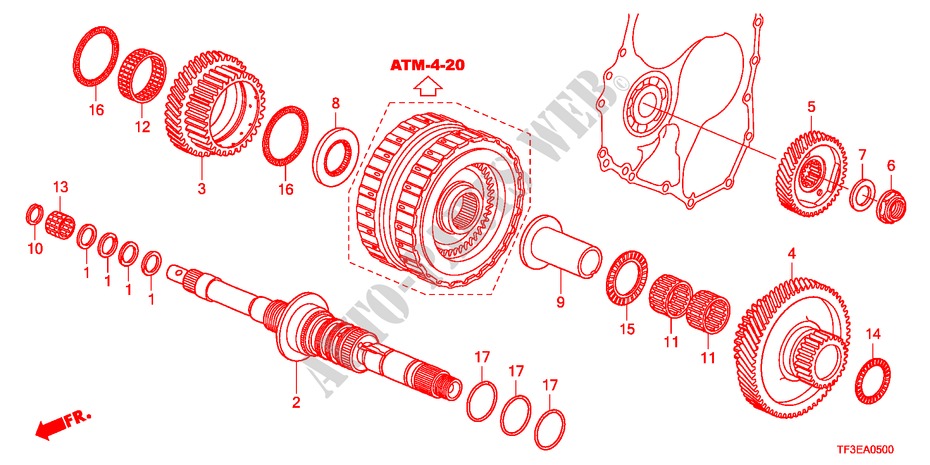 EJE PRINCIPAL(5AT) para Honda JAZZ 1.5EXE 5 Puertas 5 velocidades automática 2012