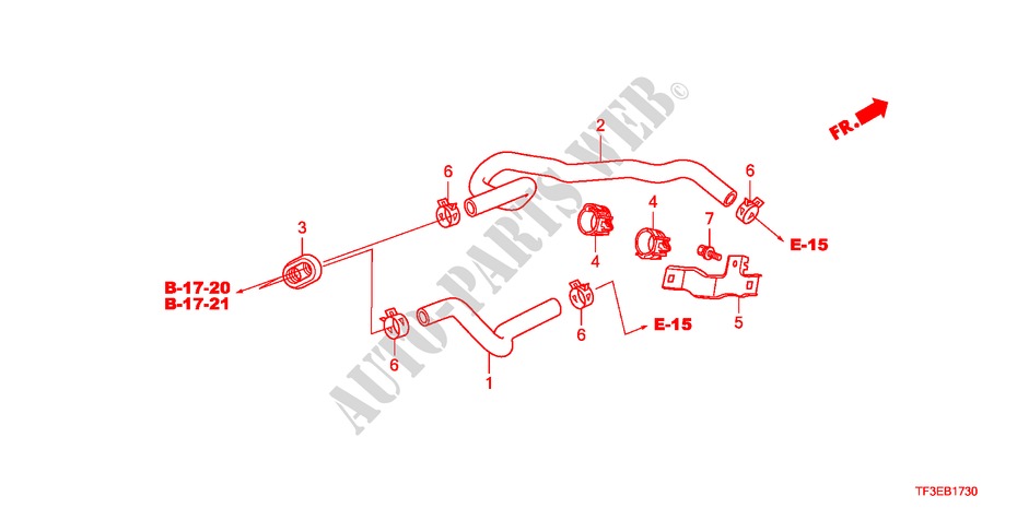 MANGUERA DE AGUA para Honda JAZZ 1.5EXE 5 Puertas 5 velocidades automática 2012