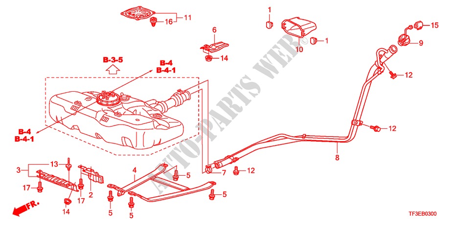 TUBERIA DE LLENADO DE COMBUSTIBLE para Honda JAZZ 1.2LS    TEMP TIRE 5 Puertas 5 velocidades manual 2012