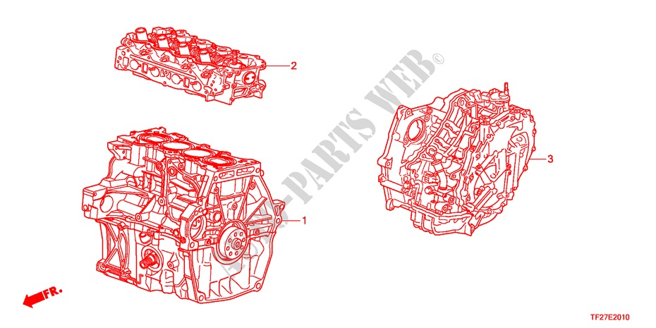 CONJ. DE MOTOR/ENS. DE TRANSMISION para Honda JAZZ HYBRID IMA-H 5 Puertas automática completa 2012