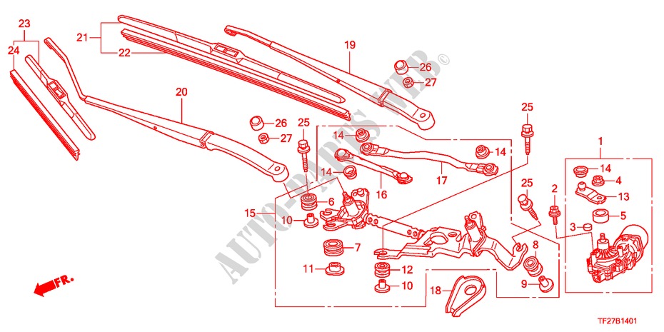 LIMPIAPARABRISAS(LH) para Honda JAZZ HYBRID IMA-H 5 Puertas automática completa 2012