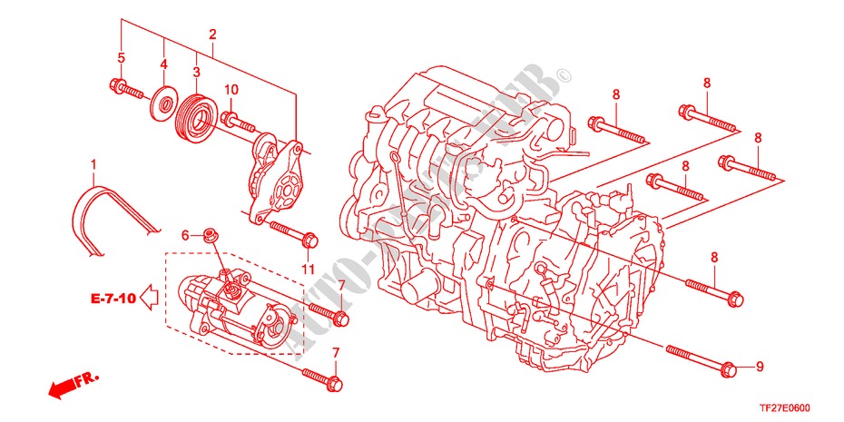 TENSOR AUTOMATICO para Honda JAZZ HYBRID IMA-H 5 Puertas automática completa 2012