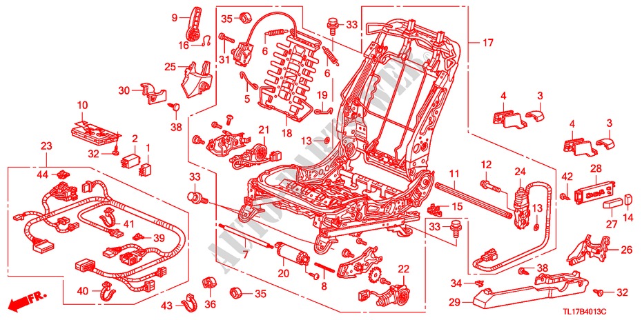 ASIENTO DEL. (IZQ.)(ASIENTO HIDRAULICO COMPLETO) (2) para Honda ACCORD 2.2 EXECUTIVE 4 Puertas 6 velocidades manual 2009