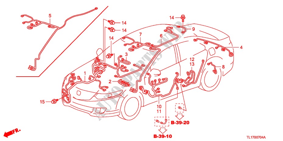 CONJUNTO DE ALAMBRES(3) (LH) para Honda ACCORD 2.2 EXECUTIVE 4 Puertas 6 velocidades manual 2009