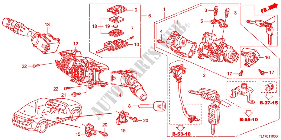 INTERRUPTOR COMBINACION(LH) para Honda ACCORD 2.2 EXECUTIVE 4 Puertas 6 velocidades manual 2009