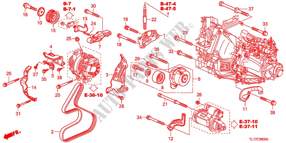 MENSULA DE MOTOR (DIESEL) para Honda ACCORD 2.2 EXECUTIVE 4 Puertas 6 velocidades manual 2009