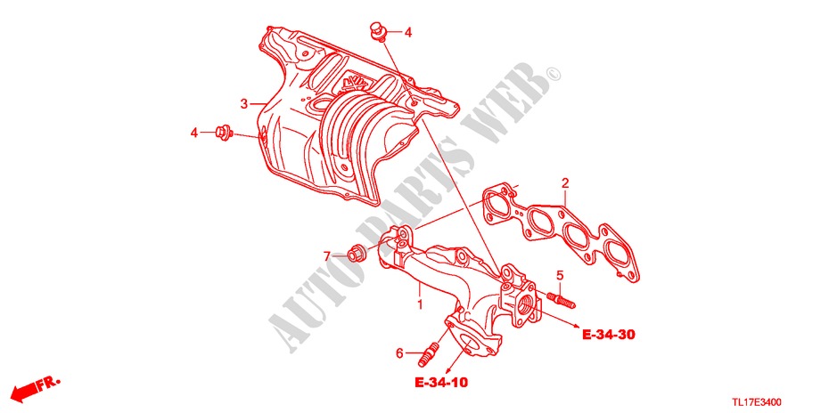MULTIPLE DE ESCAPE(DIESEL) para Honda ACCORD 2.2 EXECUTIVE 4 Puertas 6 velocidades manual 2009